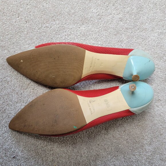 L'Autre Chose Fun Funky Pointed Toe Kitten Heels Size 38 - Picture 3 of 4